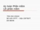 Bài giảng Mật mã và ứng dụng: An toàn phần mềm, lỗi phần mềm - Trần Đức Khánh