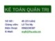 Bài giảng Kế toán quản trị: Chương 1 - Lê Trà Mi