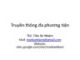 Bài giảng Truyền thông đa phương tiện: Chương 1 - ThS. Trần Bá Nhiệm