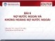 Bài giảng Tài chính quốc tế 1 – Bài 6: Nợ nước ngoài và khủng hoảng nợ nước ngoài