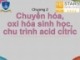 Bài giảng Hóa sinh – Chương 2: Chuyển hóa, oxi hóa sinh học, chu trình acid citric