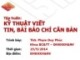 Bài giảng Tập huấn kỹ thuật viết tin, bài báo chí căn bản