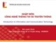 Bài giảng Nhập môn công nghệ thông tin và truyền thông: Bài 1 - GV. Lê Thanh Hương