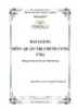 Bài giảng Quản trị chuỗi cung ứng (Bậc Đại học)